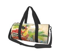 Borsa da viaggio rotonda di grande capacità con stampa isola di Cuba - Borsa portaoggetti multifunzionale, Nero , Taglia unica