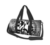 Borsa da viaggio rotonda Tema musicale Clefs musicali Borsa da palestra per uomo Donna Borsone Borsa sportiva