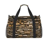 Borsa da viaggio rustica della stampa del muro di mattoni delle rocce, borsa da viaggio personale dell'oggetto per le compagnie aeree, borse di fine settimana per le donne, borsa di totalizzatore