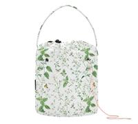 Borsa da viaggio rustica primaverile chic fiori bianchi all'uncinetto borsa per filati con fori borsa da viaggio per organizer artigianali porta aghi