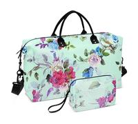Borsa da viaggio senza cuciture con fiori selvatici da fattoria, borsa da viaggio per il fine settimana, pieghevole, da palestra, con borsa da toilette per viaggi di lavoro, Seamless Wild Flowers