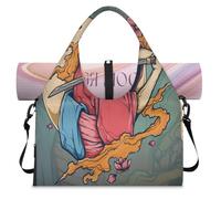 Borsa da viaggio sportiva con scomparto per scarpe Japan Hero Samurai, borsa da viaggio per il fine settimana da donna, borsa da viaggio per palestra, yoga, Colore, L, Borsone da viaggio