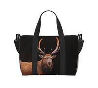 Borsa da viaggio stampata con alce incandescente, borsa da palestra di grande capacità, borsa a tracolla leggera da viaggio, unisex