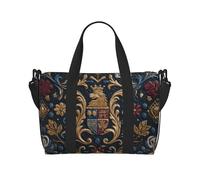 Borsa da viaggio stampata con distintivo della corona, borsa da palestra di grande capacità, borsa a tracolla leggera da viaggio per fine settimana,
