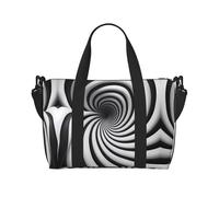Borsa da viaggio stampata con illusione ottica a spirale, borsa da palestra di grande capacità, borsa a tracolla leggera da viaggio per il fine settimana, unisex