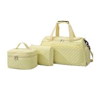 Borsa da Viaggio Trapuntata Set di borse da viaggio trapuntate 3 pezzi, borsone grande capacità con custodia for cosmetici for il fine settimana(3jiantao huang)