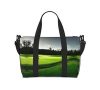 Borsa da viaggio verde con stampa campo da golf, borsone da viaggio, borsa per oggetti personali, per viaggi, palestra, sport, weekender, Nero , Taglia unica