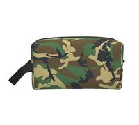 Borsa da viaggio verde militare con stampa mimetica organizer per trucchi per donne e uomini, grande capacità per cosmetici, accessori, articoli da toeletta, shampoo ed elementi essenziali