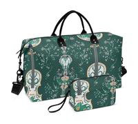 Borsa da viaggio Verde Violino Cinese Weekender Viaggio Pernottamento Bag con Toiletry Bag per Trekking multifunzionale bolsa para viajar