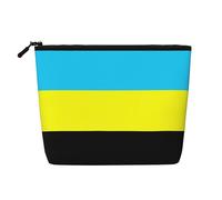 Borsa da viaggio versatile con bandiera del Sultanato del Burongan borsa per il trucco grande capacità borsa cosmetica con cerniera borsa da toilette, Nero , Taglia unica, Beauty case