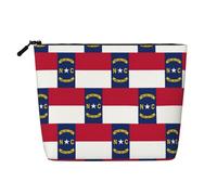 Borsa da viaggio versatile con bandiera della Carolina del Nord, borsa per cosmetici, grande capacità, con cerniera, borsa da toeletta, Nero , Taglia unica, Beauty case