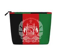 Borsa da viaggio versatile con bandiera dell'Afghanistan borsa per il trucco borsa cosmetica di grande capacità borsa con cerniera borsa da toilette, Nero , Taglia unica, Beauty case