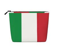 Borsa da viaggio versatile con bandiera italiana, ideale per la routine quotidiana e i viaggi di lavoro, Nero , Taglia unica, Beauty case
