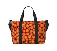Borsa da viaggio versatile con basket, stampa arancione, ideale per affari, sport, weekend, nero, taglia unica, Nero , taglia unica
