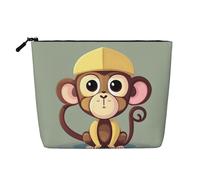 Borsa da viaggio versatile con scimmia, borsa per il trucco, borsa per cosmetici di grande capacità, con cerniera, borsa da toilette, Nero , Taglia unica, Beauty case