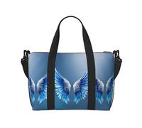 Borsa da viaggio versatile con stampa ali d'angelo, ideale per lavoro, sport, soggiorni nel fine settimana, nero, Taglia unica