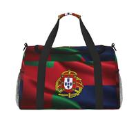 Borsa da viaggio versatile con stampa bandiera portoghese ampia borsa da viaggio elegante e funzionale per attività all'aperto