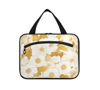 Borsa da viaggio vintage bianca e dorata da appendere con gancio, borsa per medicinali carina per viaggi, escursionismo, maleta para trucaje L