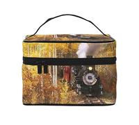 Borsa da viaggio vintage floreale da donna, borsa cosmetica impermeabile pieghevole borsa da toilette regalo per insegnanti, Treno a vapore, Taglia unica