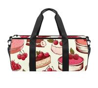 Borsa da viaggio Weekender,borsa da palestra piccola,dessert torta ciliegia fragola,borsone da palestra