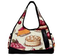 Borsa da viaggio Weekender,borsa da palestra piccola,dessert torta ciliegia fragola,borsone da palestra