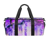 Borsa da viaggio Weekender,borsa da palestra piccola,fiore dell'acquerello viola rosa,borsone da palestra