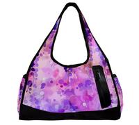 Borsa da viaggio Weekender,borsa da palestra piccola,fiore dell'acquerello viola rosa,borsone da palestra