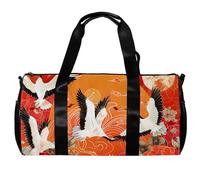 Borsa da viaggio Weekender,borsa da palestra piccola,fiore di peonia gru bianca,borsone da palestra