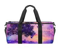 Borsa da viaggio Weekender,borsa da palestra piccola,fiore viola albero cielo lavanda,borsone da palestra
