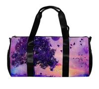 Borsa da viaggio Weekender,borsa da palestra piccola,fiore viola albero cielo lavanda,borsone da palestra