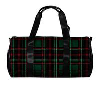 Borsa da viaggio Weekender,borsa da palestra piccola,Motivo tartan classico Griglia verde scuro,borsone da palestra