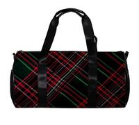 Borsa da viaggio Weekender,borsa da palestra piccola,Motivo tartan classico Griglia verde scuro,borsone da palestra