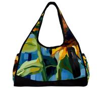 Borsa da viaggio Weekender,borsa da palestra piccola,pianta dell'acquerello girasoli floreali,borsone da palestra
