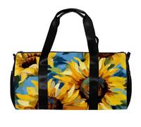 Borsa da viaggio Weekender,borsa da palestra piccola,pianta dell'acquerello girasoli floreali,borsone da palestra
