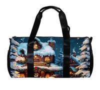 Borsa da viaggio Weekender,borsa da palestra piccola,Renna pupazzo di neve di Babbo Natale,borsone da palestra