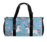 Borsa da viaggio Weekender,borsa da palestra piccola,simpatici unicorni e amore,borsone da palestra