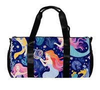 Borsa da viaggio Weekender,borsa da palestra piccola,Sirene carine Oceano colorato,borsone da palestra