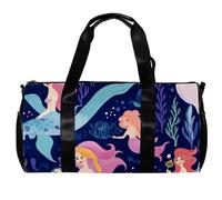 Borsa da viaggio Weekender,borsa da palestra piccola,Sirene carine Oceano colorato,borsone da palestra
