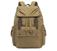 Borsa da Viaggio Zaino alla Moda in Pelle E Tela, Ideale per Uomo, per La Scuola E per Viaggi All'Aperto.-B-A