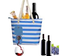 Borsa da vino, borsa da picnic con scomparto a prova di perdite e isolato, con scomparti nascosti, per 2 bottiglie di vino, per viaggi, spiaggia, viaggi, picnic, campeggio, regalo per gli amanti del