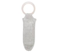 Borsa da vino | pochette riutilizzabile in strass con manico - pochette in rete per bottiglia di champagne, per lo champagne e le celebrazioni per matrimoni, picnic, cene, bianco, Se référer au