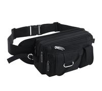 Borsa da Vita Tattica con Tasche Multiple, Borsa da Viaggio in Tessuto Oxford Resistente All'acqua, per Escursioni Pesca Ciclismo Lavoro e Attività All'aperto(Black)