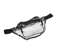 Borsa da vita trasparente in PVC con zip, resistente all’acqua e multiuso, colore nero - per controlli e pratica per viaggi e concerti (Nera)