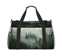 Borsa da weekend con stampa paesaggio con albero verde,Borsa da palestra con,Borsa da viaggio per il fine settimana durante la notte, borsa da viaggio