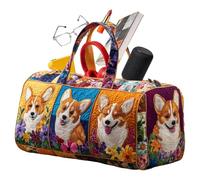 Borsa da Weekend | Pochette Retrò Trapuntata,Borsa Duffel Floreale con - per Uomo e Donna, per la Spesa Quotidiana, il Lavoro, i Pendolari, il Campeggio, la Spiaggia, Picnic, le Vacanze