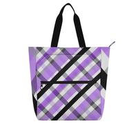 Borsa decorativa per bambini per bambini, ragazzi e ragazze, motivo scozzese a scacchi, grande, resistente, riutilizzabile, per biblioteca, scuola, shopping, spiaggia, arcobaleno bolsos para guardar