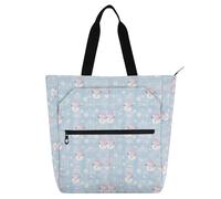 Borsa decorativa per bambini per ragazzi ragazze adulti, cartone animato carino bianco Buon Natale pupazzo di neve resistente all'acqua riutilizzabile borsa per libri borsa della spesa con cerniera