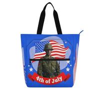 Borsa decorativa per bambini, ragazzi e ragazze, 4 luglio, per il giorno dell'indipendenza, robusta, riutilizzabile, con cerniera, per scuola, shopping, spiaggia, arcobaleno, para llevar libros