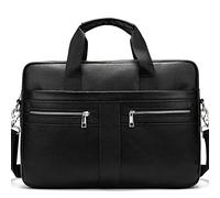 Borsa degli uomini di affari in pelle Messenger Bag borsa del computer portatile sacchetto dell'ufficio cartella di cuoio per gli uomini,2019Black