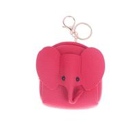 Borsa dei soldi dell'elefante del cuoio dell'unità di elaborazione, borsa della moneta delle donne con l'anello chiave, il caso chiave delle borse, Rosso, 1.0*1.0*1.0